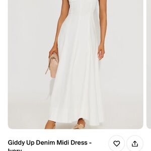 Ivory Denim Midi Dress